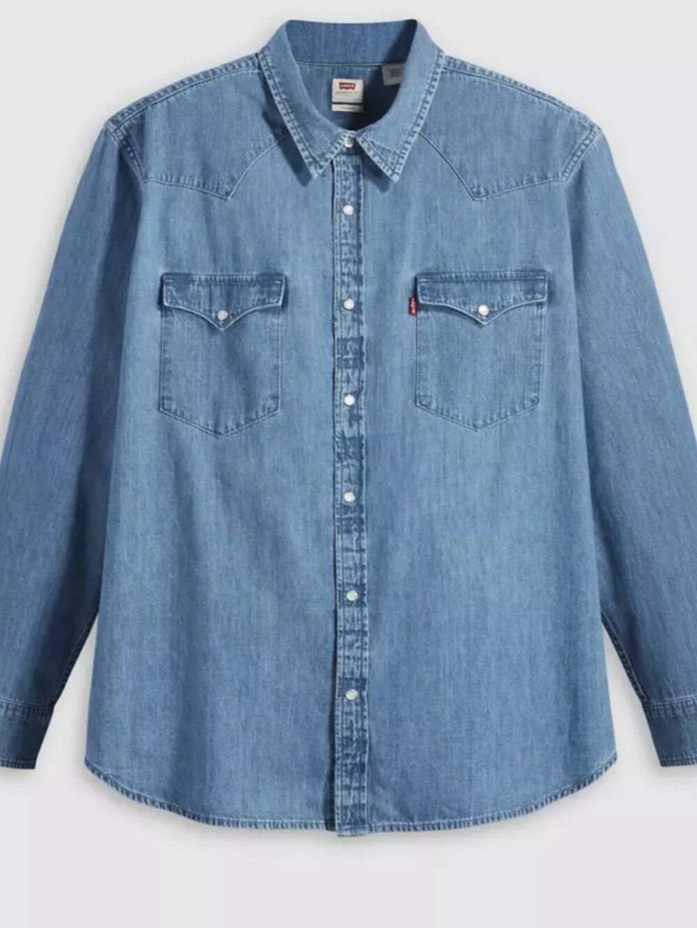 Levi's Classic Western Denim Shirt Pearl Snap Light Wash Size S NWT